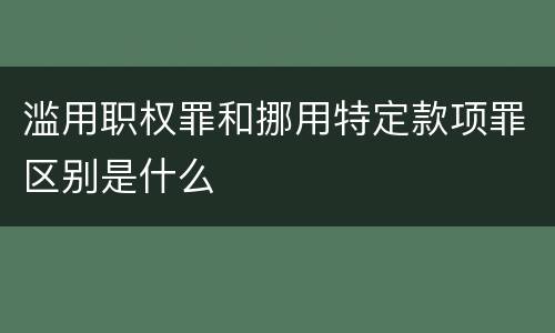 滥用职权罪和挪用特定款项罪区别是什么