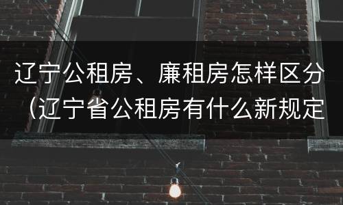 辽宁公租房、廉租房怎样区分（辽宁省公租房有什么新规定）