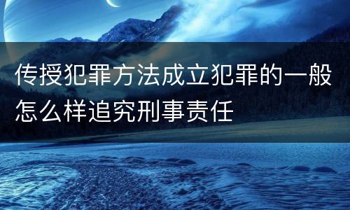 传授犯罪方法成立犯罪的一般怎么样追究刑事责任