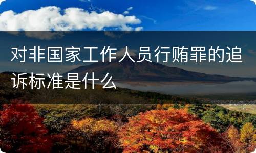 对非国家工作人员行贿罪的追诉标准是什么
