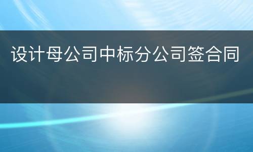 设计母公司中标分公司签合同