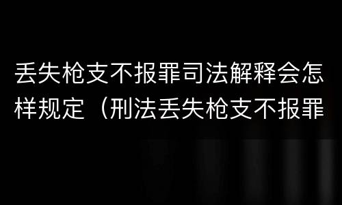 丢失枪支不报罪司法解释会怎样规定（刑法丢失枪支不报罪）