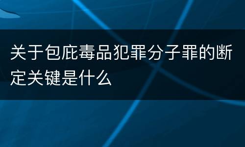 关于包庇毒品犯罪分子罪的断定关键是什么