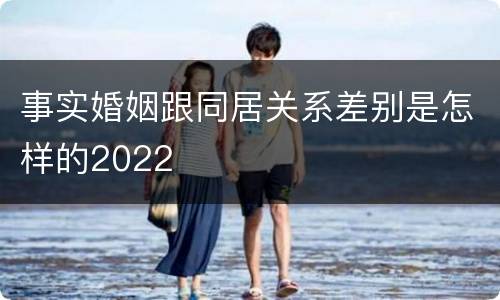 事实婚姻跟同居关系差别是怎样的2022