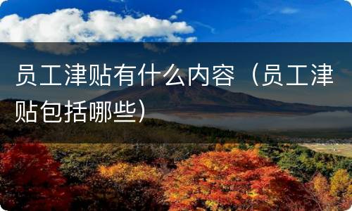 员工津贴有什么内容（员工津贴包括哪些）