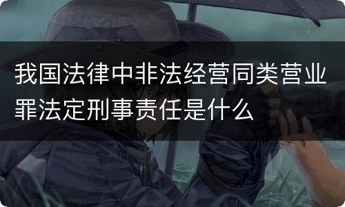 我国法律中非法经营同类营业罪法定刑事责任是什么