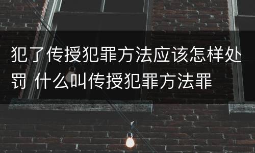 犯了传授犯罪方法应该怎样处罚 什么叫传授犯罪方法罪