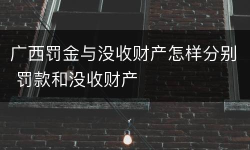 广西罚金与没收财产怎样分别 罚款和没收财产