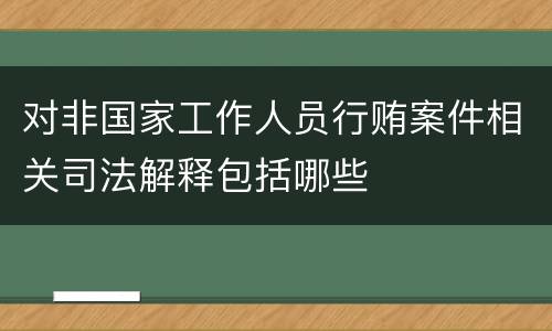 对非国家工作人员行贿案件相关司法解释包括哪些