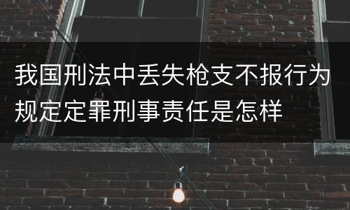 我国刑法中丢失枪支不报行为规定定罪刑事责任是怎样