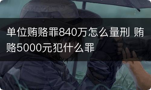 单位贿赂罪840万怎么量刑 贿赂5000元犯什么罪