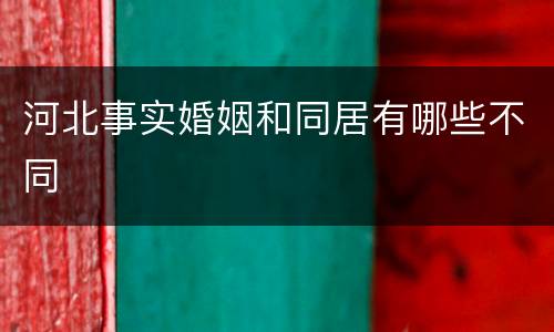 河北事实婚姻和同居有哪些不同