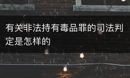 有关非法持有毒品罪的司法判定是怎样的
