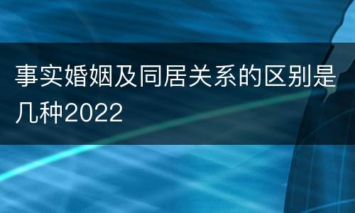 事实婚姻及同居关系的区别是几种2022