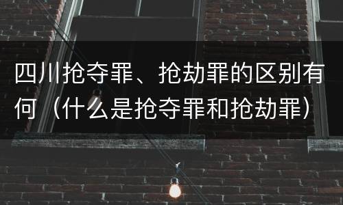 四川抢夺罪、抢劫罪的区别有何（什么是抢夺罪和抢劫罪）