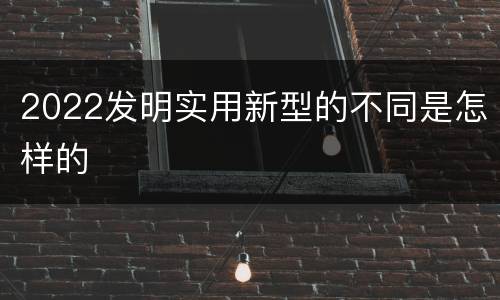 2022发明实用新型的不同是怎样的