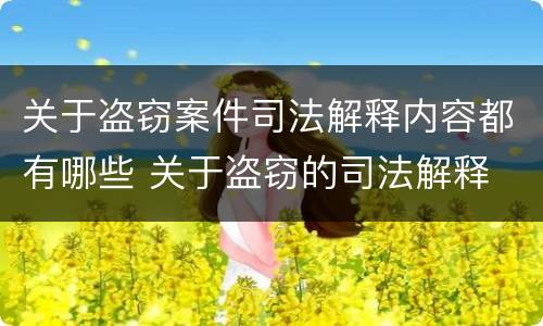 关于盗窃案件司法解释内容都有哪些 关于盗窃的司法解释