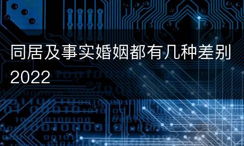 同居及事实婚姻都有几种差别2022