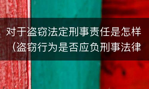 对于盗窃法定刑事责任是怎样（盗窃行为是否应负刑事法律责任）