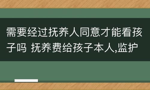 需要经过抚养人同意才能看孩子吗 抚养费给孩子本人,监护人不同意可以吗