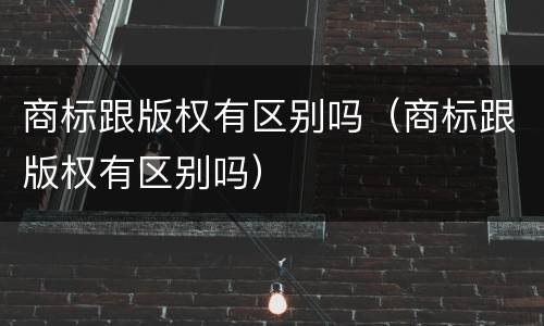 商标跟版权有区别吗（商标跟版权有区别吗）