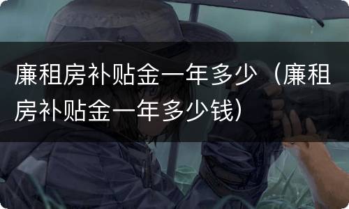 廉租房补贴金一年多少（廉租房补贴金一年多少钱）