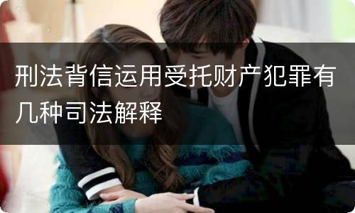 刑法背信运用受托财产犯罪有几种司法解释