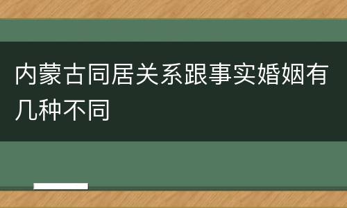 内蒙古同居关系跟事实婚姻有几种不同