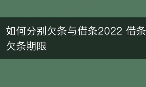 如何分别欠条与借条2022 借条欠条期限