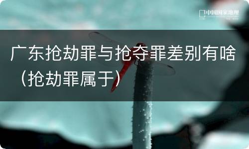 广东抢劫罪与抢夺罪差别有啥（抢劫罪属于）