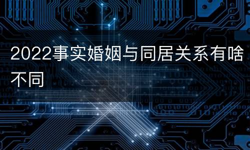 2022事实婚姻与同居关系有啥不同
