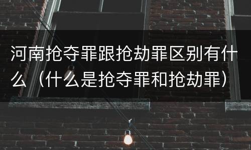 河南抢夺罪跟抢劫罪区别有什么（什么是抢夺罪和抢劫罪）