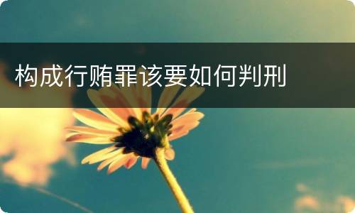 构成行贿罪该要如何判刑