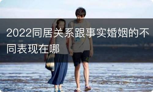 2022同居关系跟事实婚姻的不同表现在哪