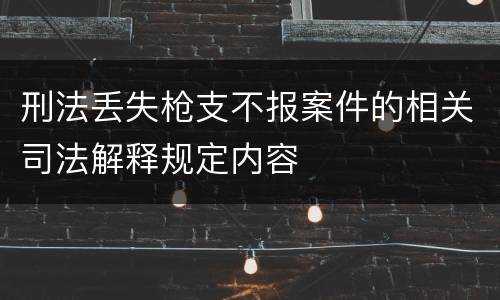 刑法丢失枪支不报案件的相关司法解释规定内容