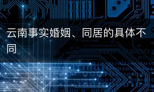 云南事实婚姻、同居的具体不同