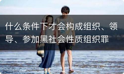 什么条件下才会构成组织、领导、参加黑社会性质组织罪