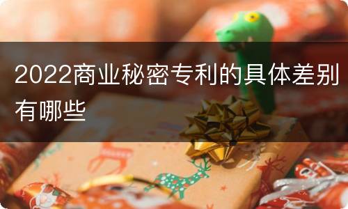 2022商业秘密专利的具体差别有哪些