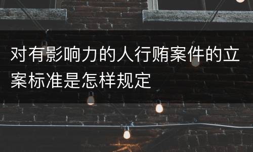 对有影响力的人行贿案件的立案标准是怎样规定