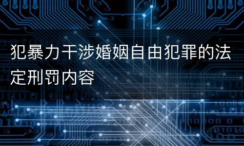 犯暴力干涉婚姻自由犯罪的法定刑罚内容