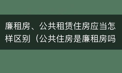 廉租房、公共租赁住房应当怎样区别（公共住房是廉租房吗）