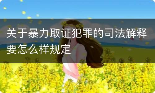 关于暴力取证犯罪的司法解释要怎么样规定