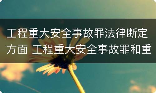 工程重大安全事故罪法律断定方面 工程重大安全事故罪和重大安全事故