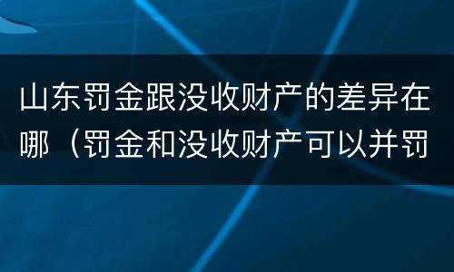 山东罚金跟没收财产的差异在哪（罚金和没收财产可以并罚吗）