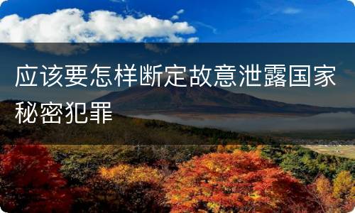 应该要怎样断定故意泄露国家秘密犯罪