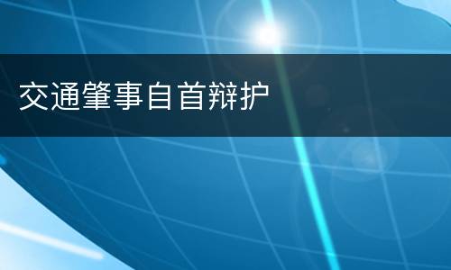 交通肇事自首辩护