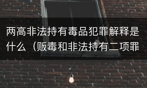 两高非法持有毒品犯罪解释是什么（贩毒和非法持有二项罪名吗）