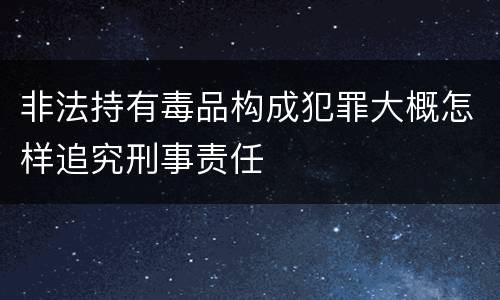 非法持有毒品构成犯罪大概怎样追究刑事责任
