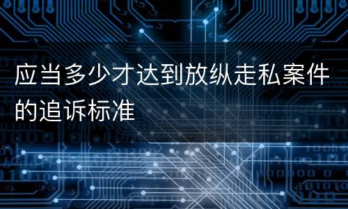 应当多少才达到放纵走私案件的追诉标准