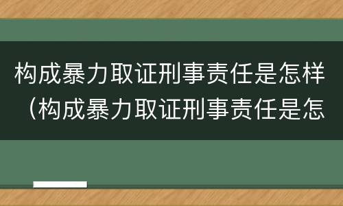 构成暴力取证刑事责任是怎样（构成暴力取证刑事责任是怎样判定的）